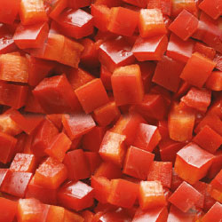 Pimiento rojo en cubos
